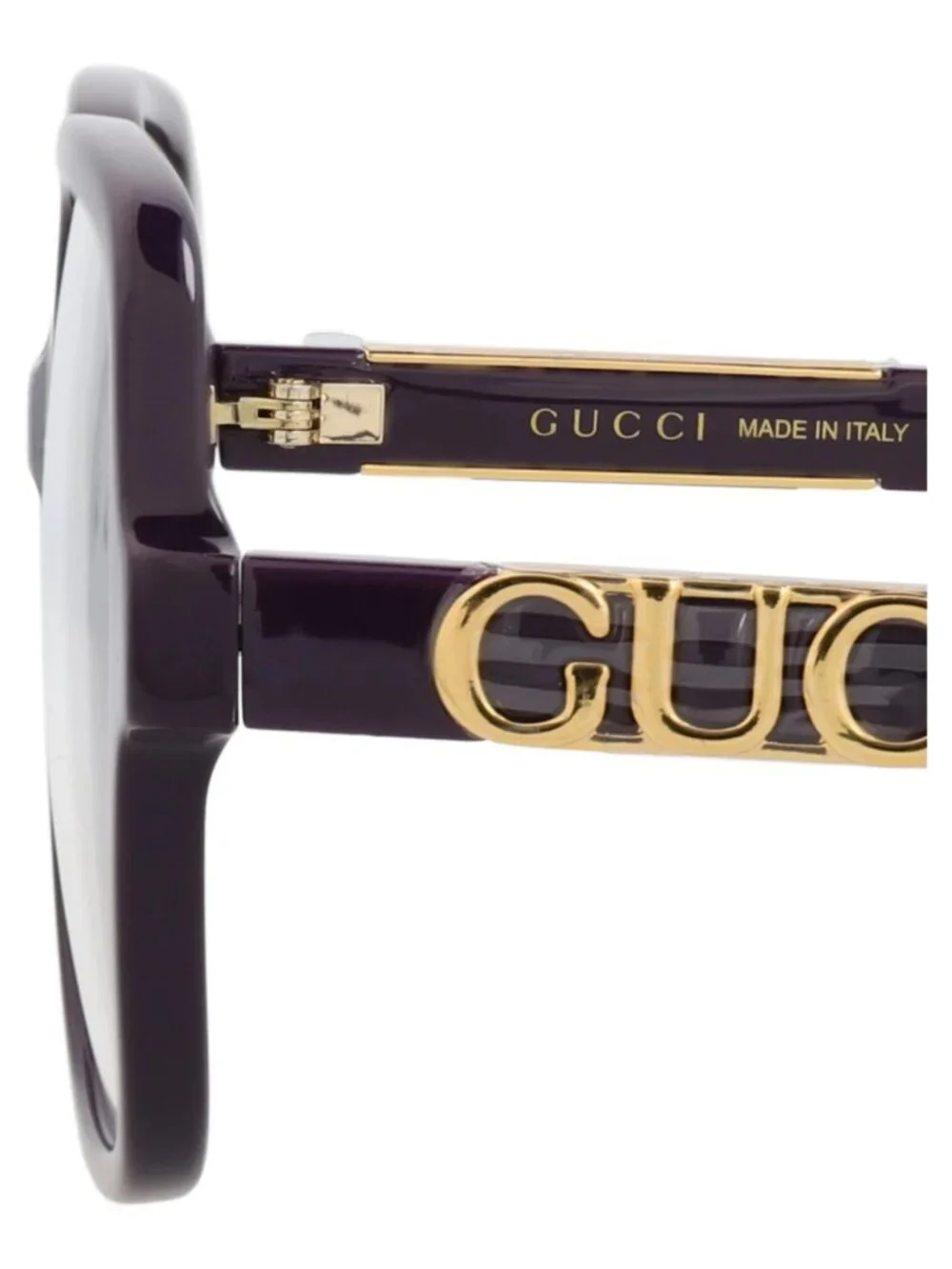 New Gucci Women's Eyeglasses Square Rectangle Acetate Frame Violet Violet